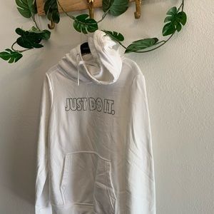 White cowl neck Nike hoodie
